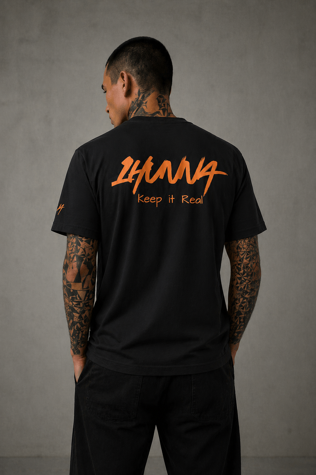 Signatures 001 Heavyweight T-Shirt – Black/Orange | 1HUNNA