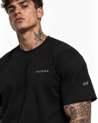 Black Casual 1HUNNA T-shirt – chest and sleeve branding detail