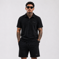 Casual Terry Polo & Shorts -  Black | 1HUNNA
