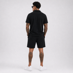 Casual Terry Polo & Shorts -  Black | 1HUNNA