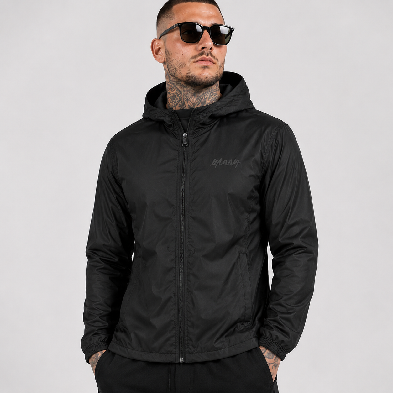 Signatures  Ghost Windbreaker - Black |  1HUNNA