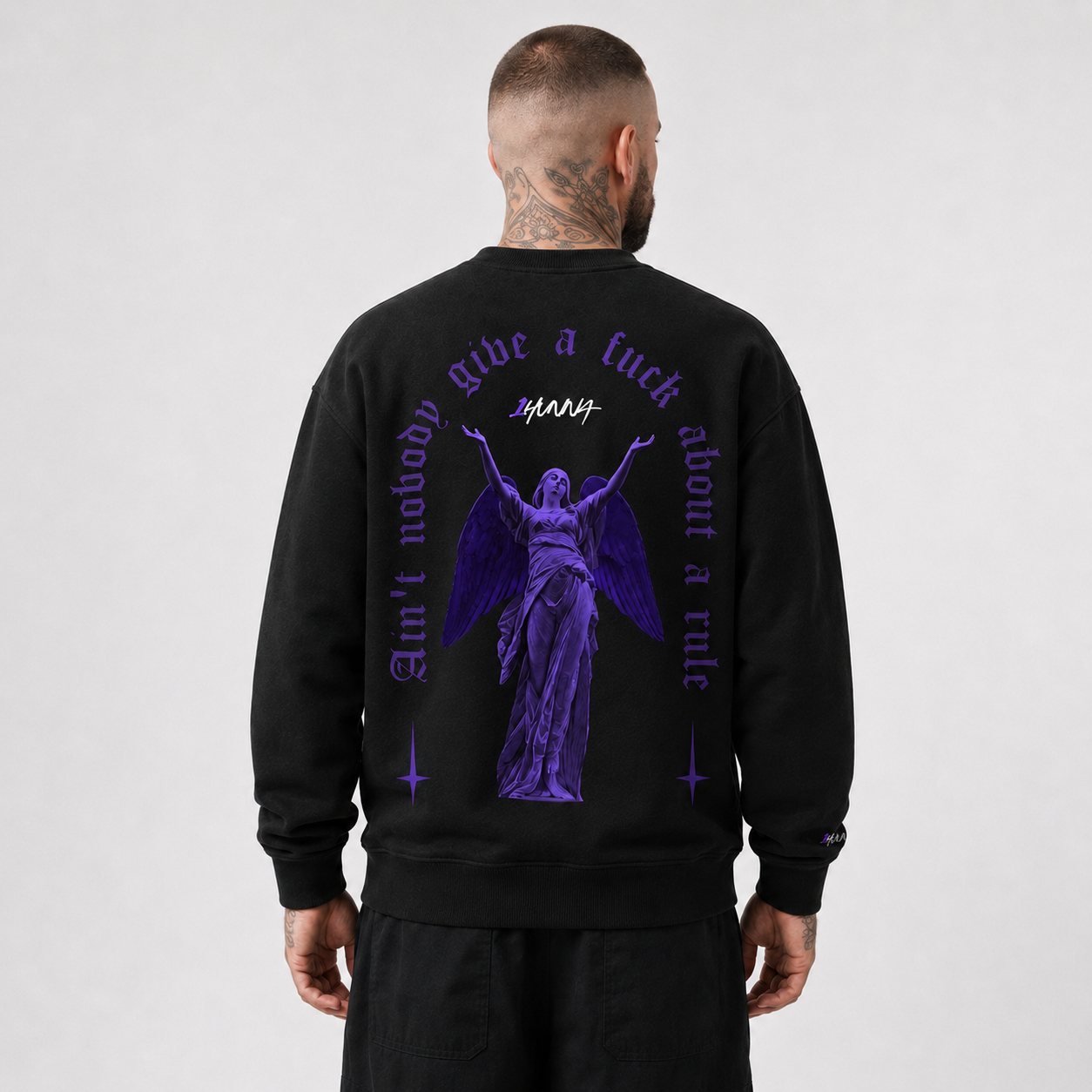 Gallery Give no f#ck Sweater - Black | 1HUNNA