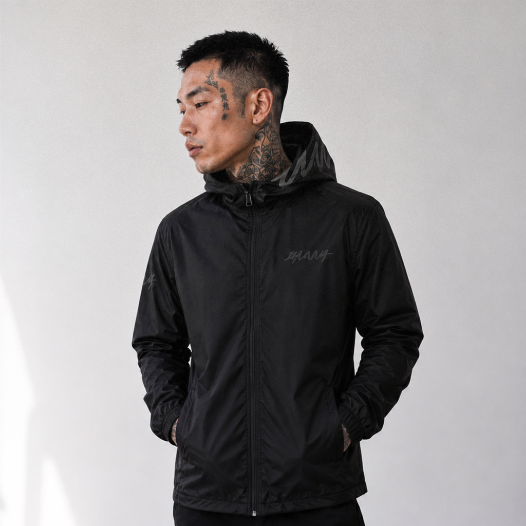 Ghost Windbreaker Premium Essential - Black |  1HUNNA