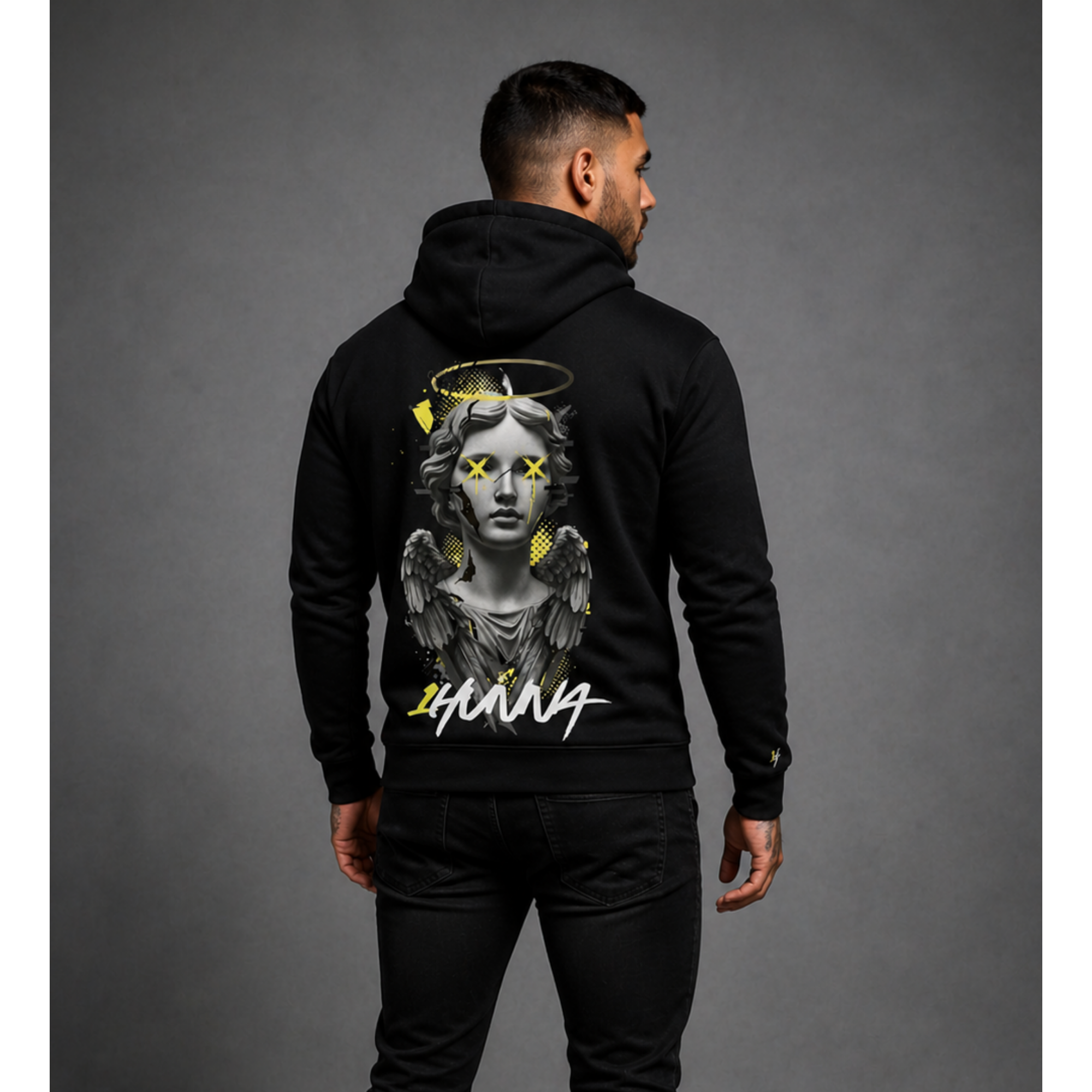 1HUNNA Gallery 002 Chaotic Angel Hoodie  - Black - 1hunna