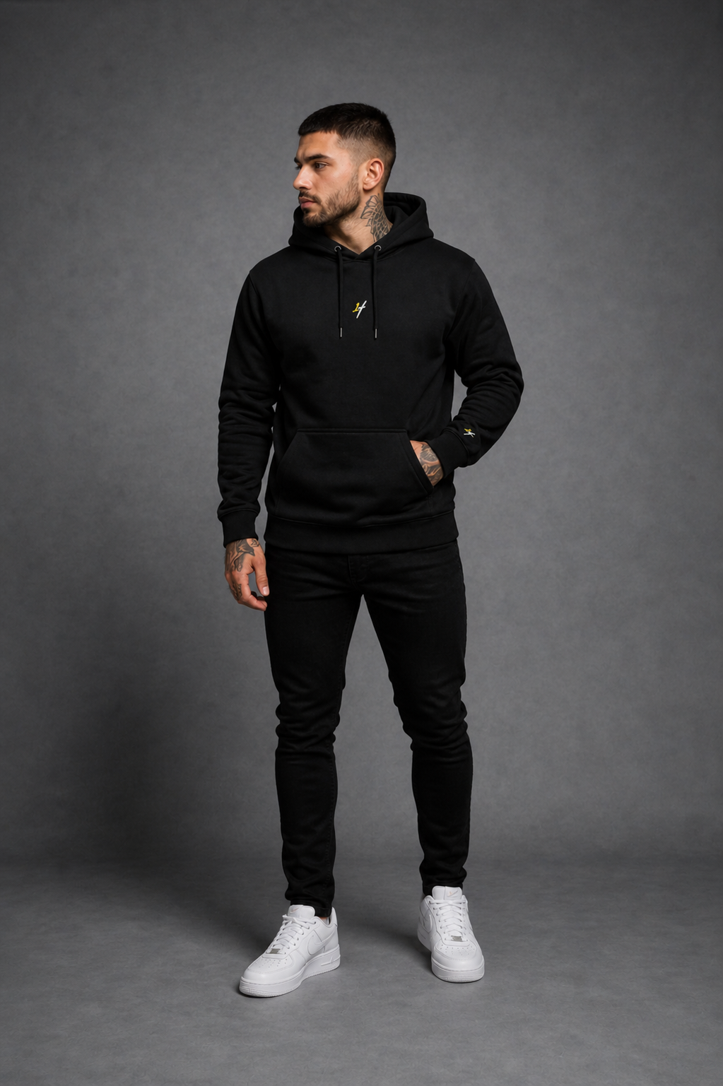 1HUNNA Gallery 002 Chaotic Angel Hoodie  - Black - 1hunna