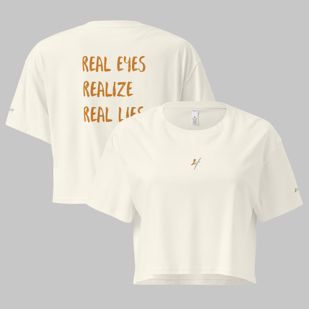 1H Crop Top Real  Eyes T-shirt  - Women -  Sandy