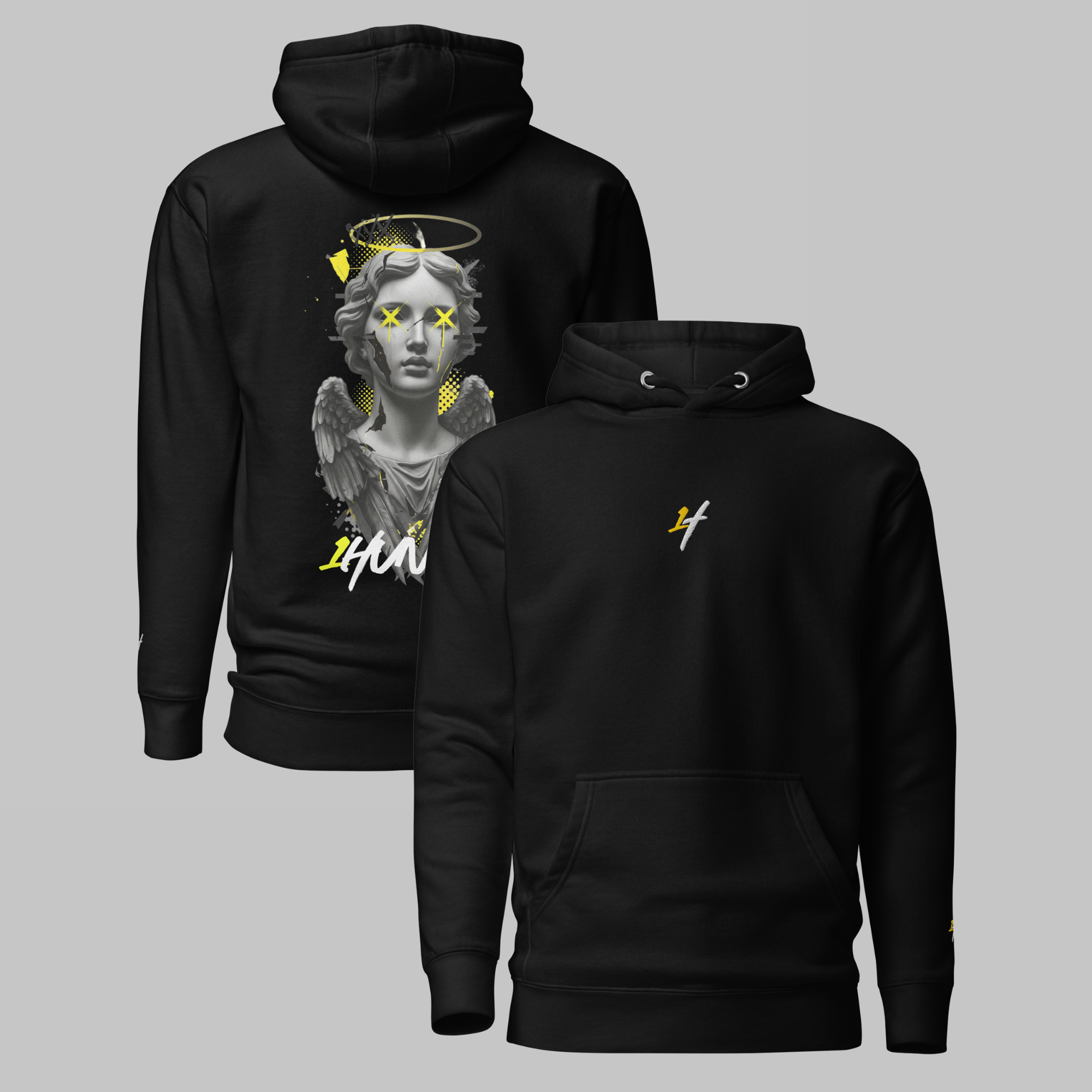 Chaotic Angel Hoodie - Men -  Zwart