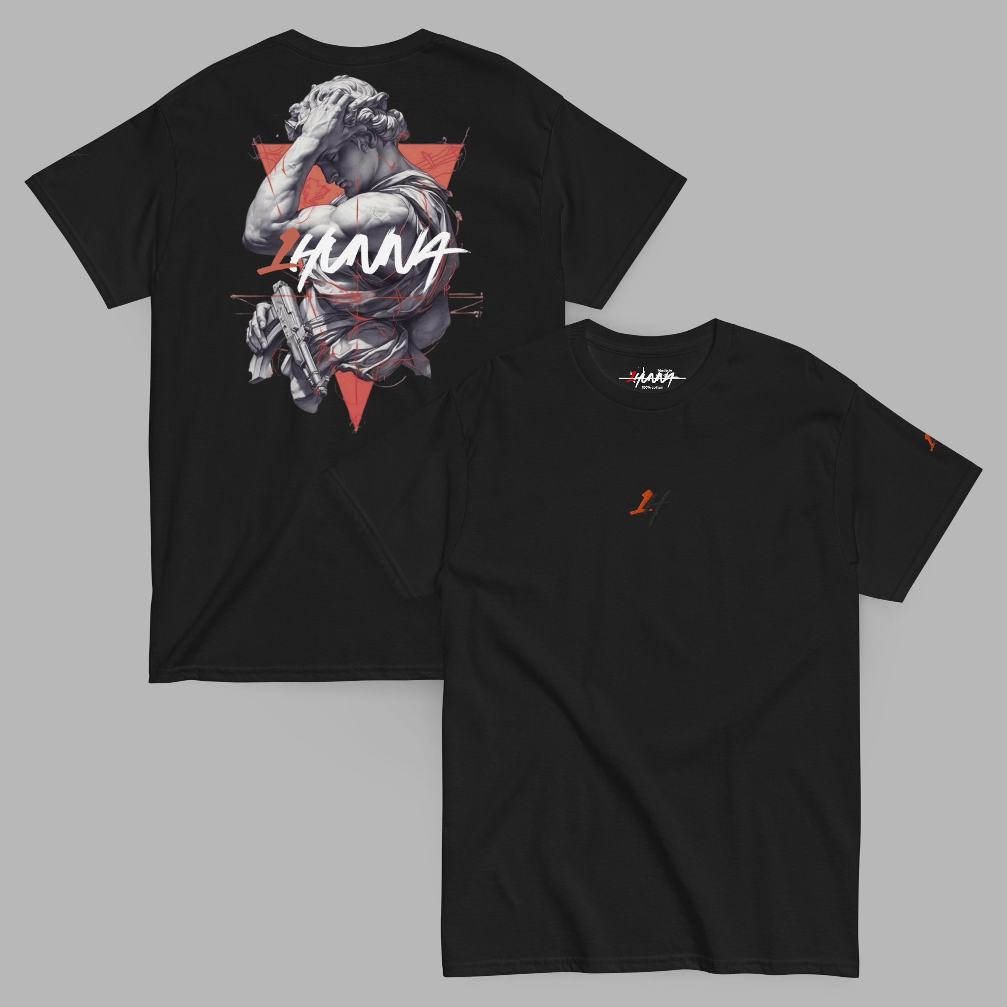 1H Fallen Angel t-shirt - Elevated Essential - Zwart